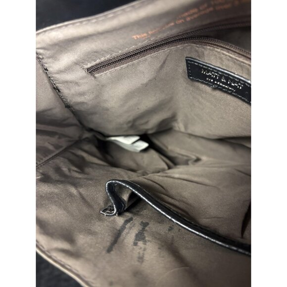 Matt & Nat Backpack Womens Black Faux Leather Large Vegan Zip Convertible Bag main image 4